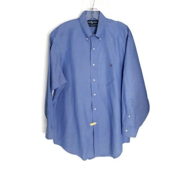 Ralph Lauren Shirt Yarmouth Blue Button Down Mens Size 16/32 Collared Blue Label - Picture 1 of 5